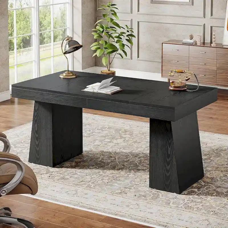 Bureau de direction 55" avec base double trapézoïdale