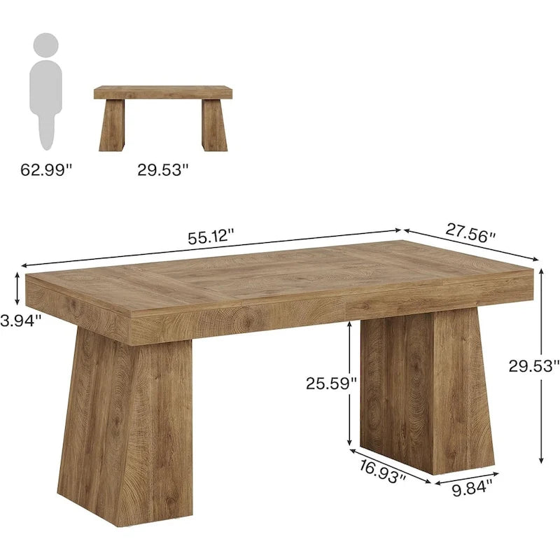 Bureau de direction 55" avec base double trapézoïdale