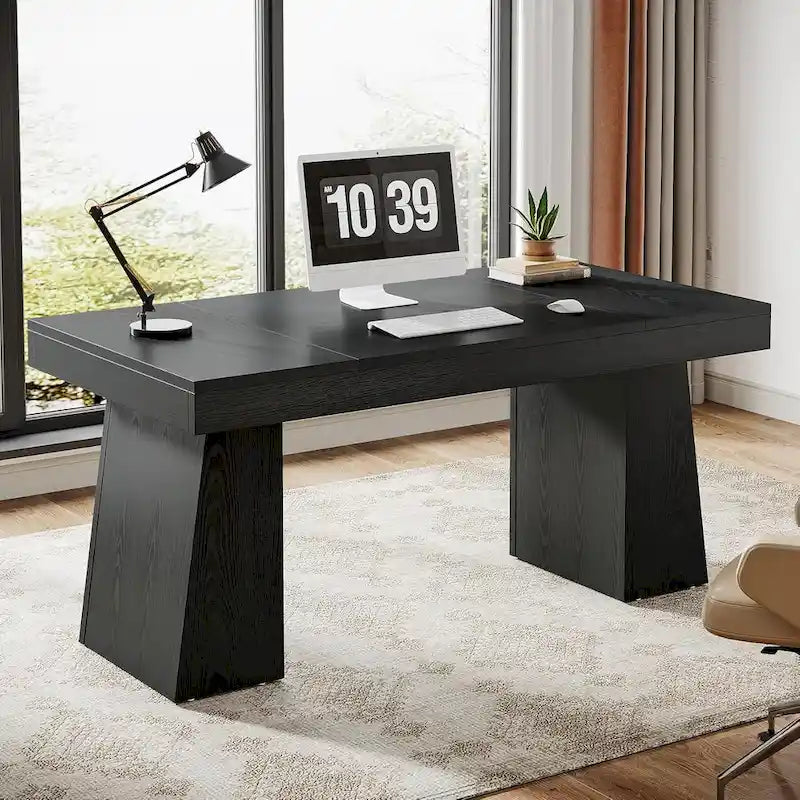 Bureau de direction 55" avec base double trapézoïdale
