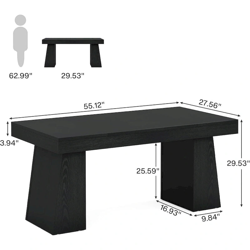 Bureau de direction 55" avec base double trapézoïdale