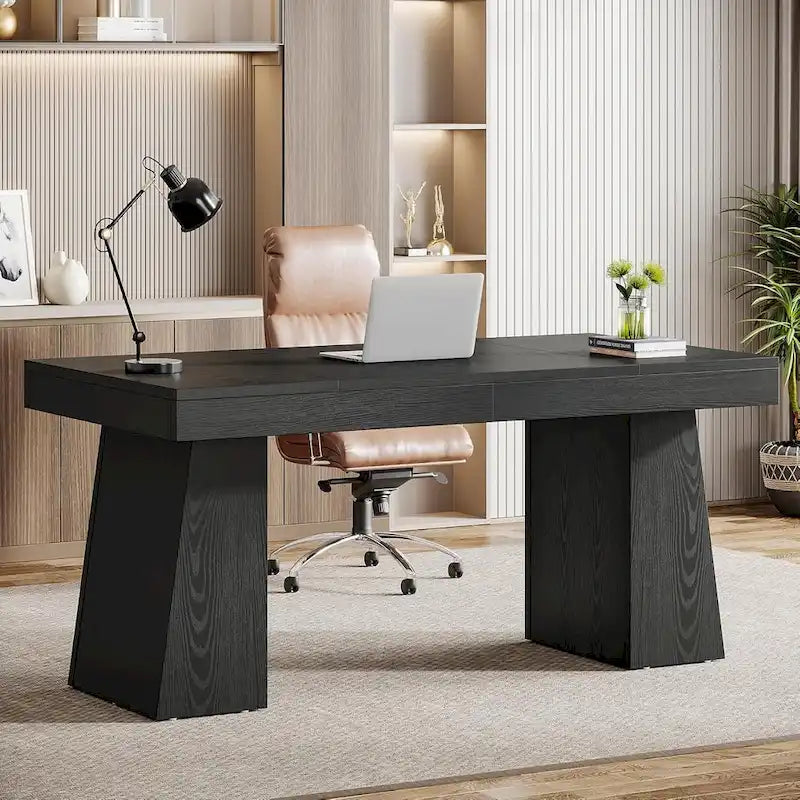 Bureau de direction 55" avec base double trapézoïdale