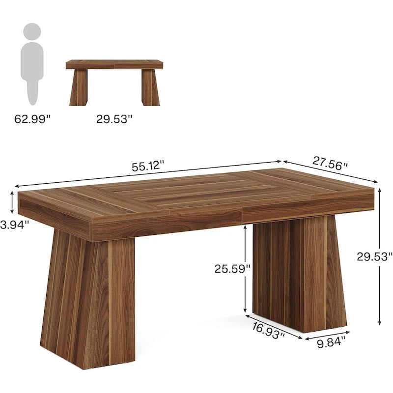 Bureau de direction 55" avec base double trapézoïdale