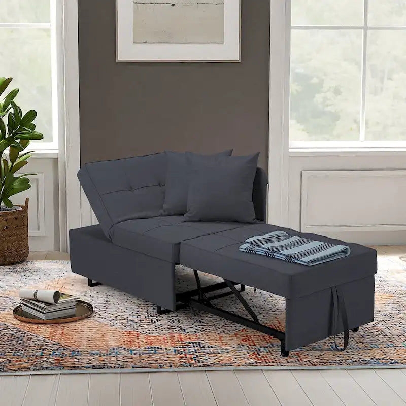 Fauteuil-Lit Convertible 3-en-1 avec Dossier Réglable sur 5 Positions
