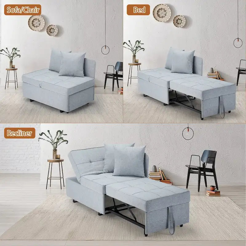 Fauteuil-Lit Convertible 3-en-1 avec Dossier Réglable sur 5 Positions
