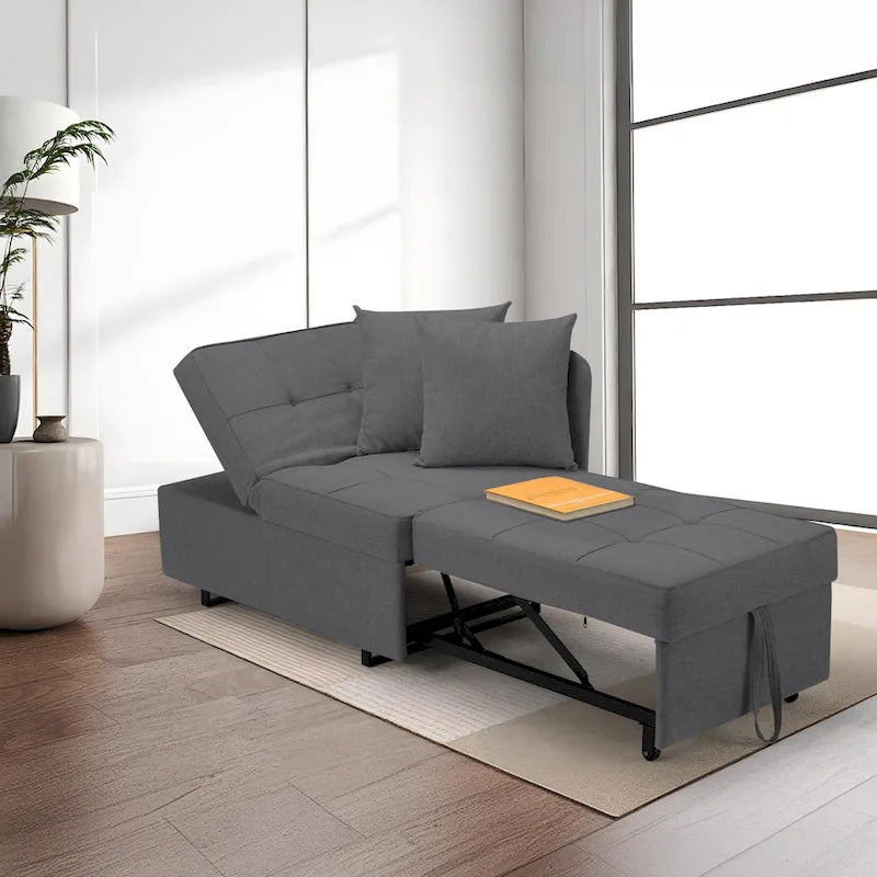 Fauteuil-Lit Convertible 3-en-1 avec Dossier Réglable sur 5 Positions