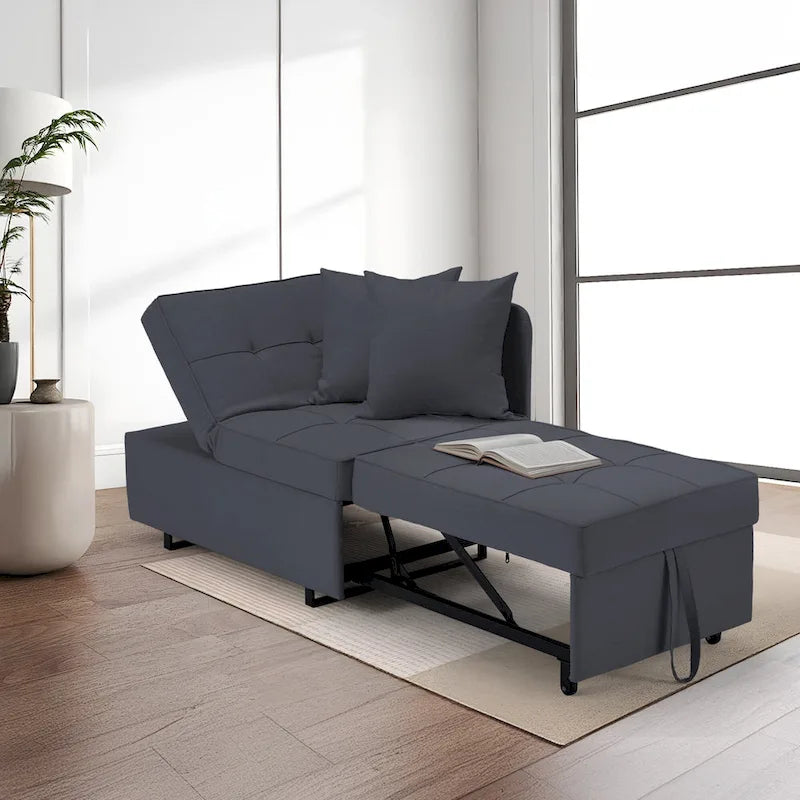 Fauteuil-Lit Convertible 3-en-1 avec Dossier Réglable sur 5 Positions
