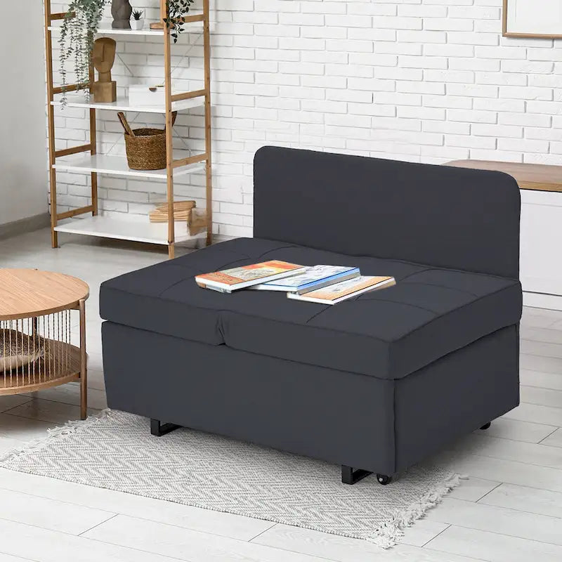 Fauteuil-Lit Convertible 3-en-1 avec Dossier Réglable sur 5 Positions